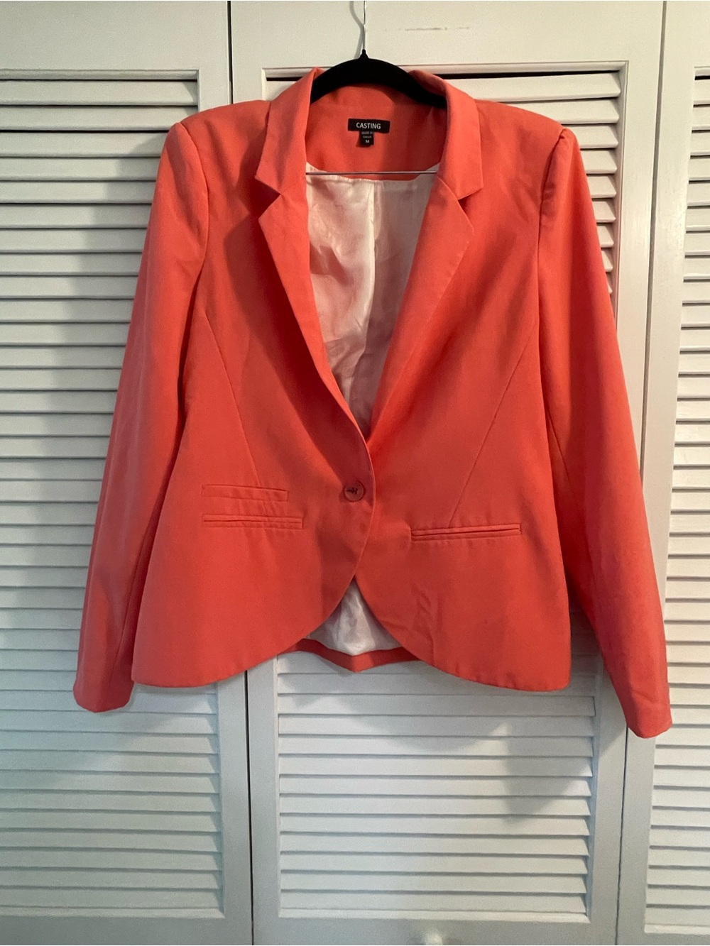 Lightweight salmon colored blazer